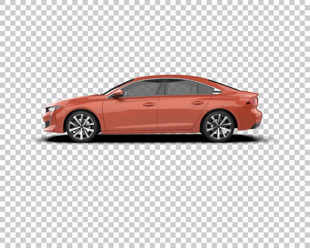 Ilustración de renderización 3D realista de un coche moderno aislado en el fondo