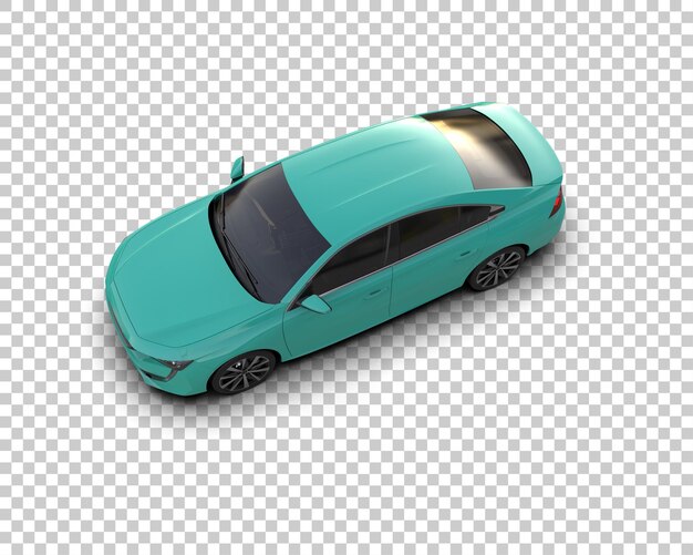 Ilustración de renderización 3D realista de un coche moderno aislado en el fondo
