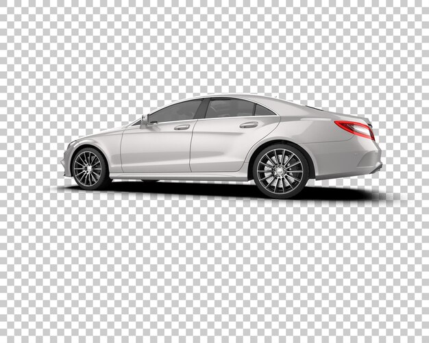 Ilustración de renderización 3D realista de un coche moderno aislado en el fondo