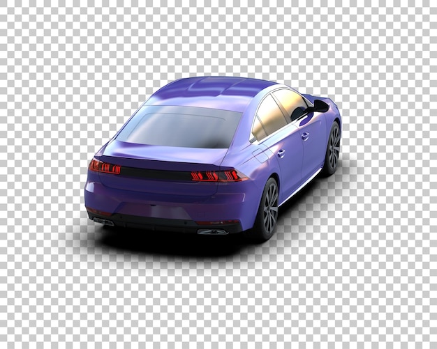 Ilustración de renderización 3D realista de un coche moderno aislado en el fondo
