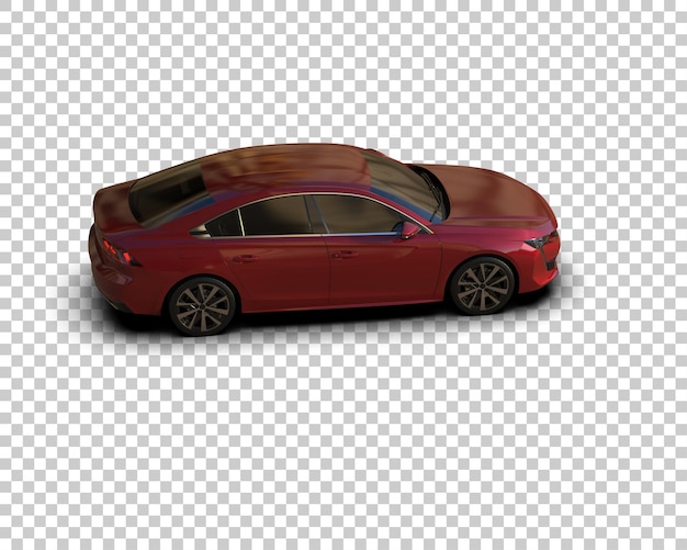 Ilustración de renderización 3D realista de un coche moderno aislado en el fondo