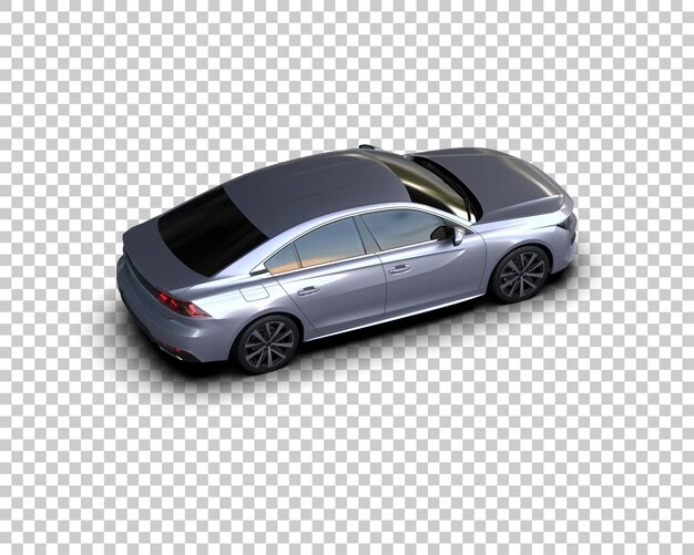 Ilustración de renderización 3D realista de un coche moderno aislado en el fondo