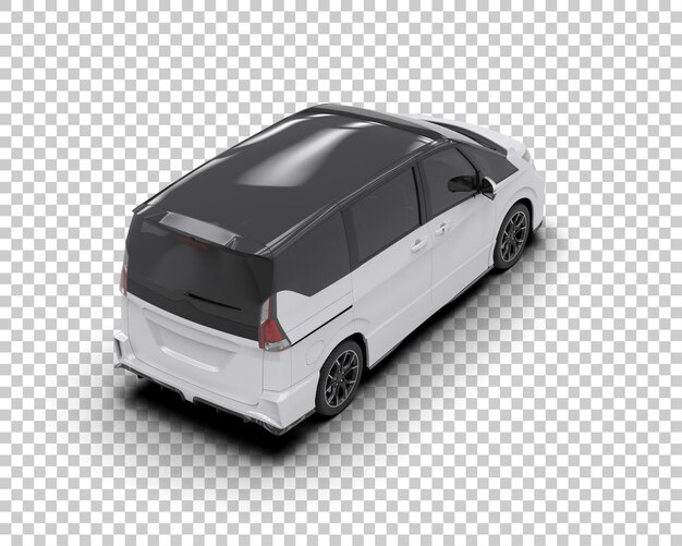 Ilustración de renderización 3D realista de un coche moderno aislado en el fondo