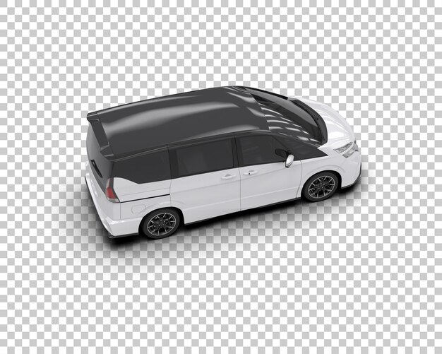Ilustración de renderización 3D realista de un coche moderno aislado en el fondo