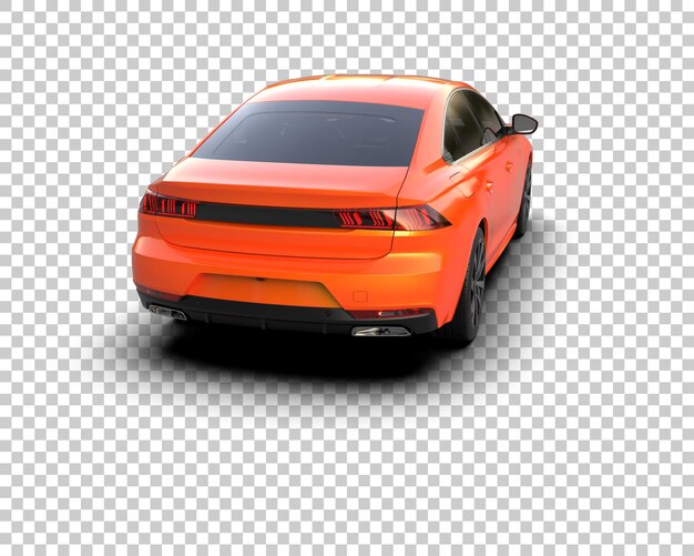 Ilustración de renderización 3D realista de un coche moderno aislado en el fondo