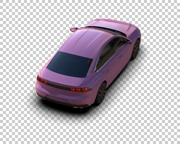 Ilustración de renderización 3D realista de un coche moderno aislado en el fondo