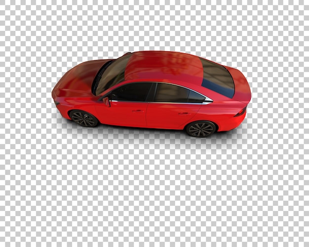 Ilustración de renderización 3D realista de un coche moderno aislado en el fondo