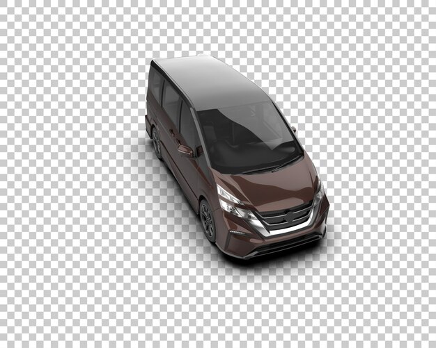 Ilustración de renderización 3D realista de un coche moderno aislado en el fondo