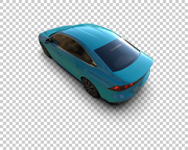 Ilustración de renderización 3D realista de un coche moderno aislado en el fondo