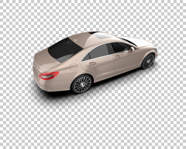 Ilustración de renderización 3D realista de un coche moderno aislado en el fondo