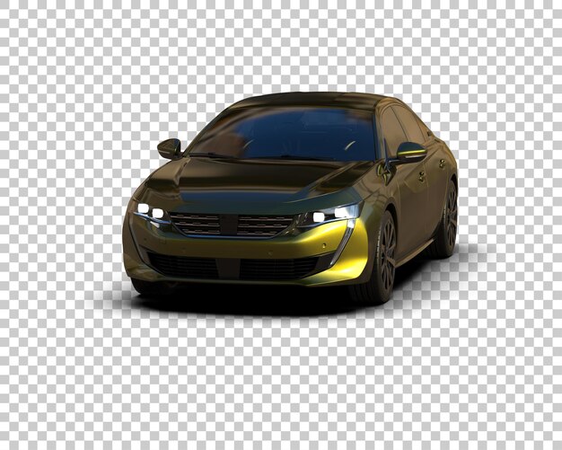 Ilustración de renderización 3D realista de un coche moderno aislado en el fondo