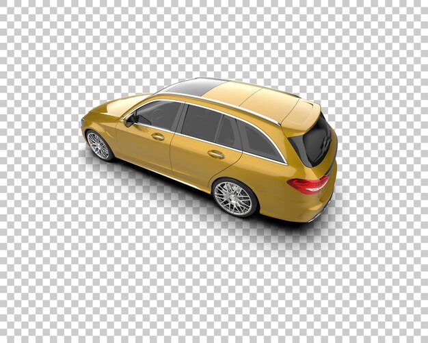 Ilustración de renderización 3D realista de un coche moderno aislado en el fondo