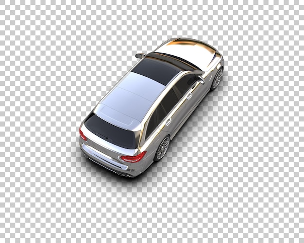 Ilustración de renderización 3D realista de un coche moderno aislado en el fondo