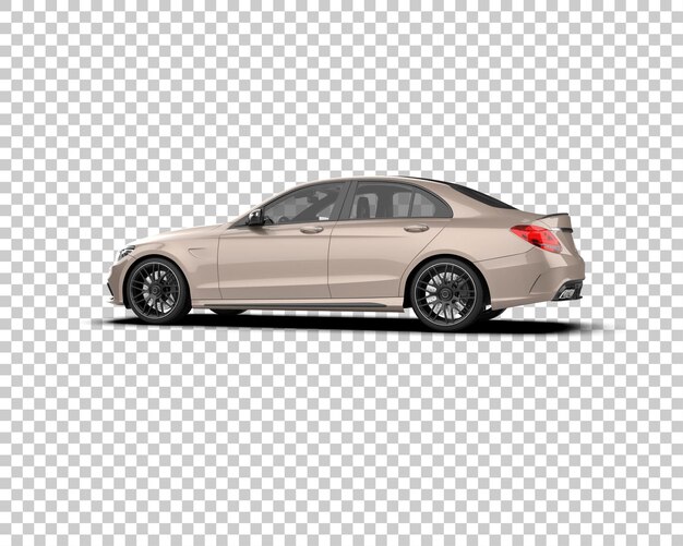 Ilustración de renderización 3D realista de un coche moderno aislado en el fondo