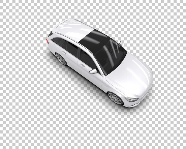 Ilustración de renderización 3D realista de un coche moderno aislado en el fondo