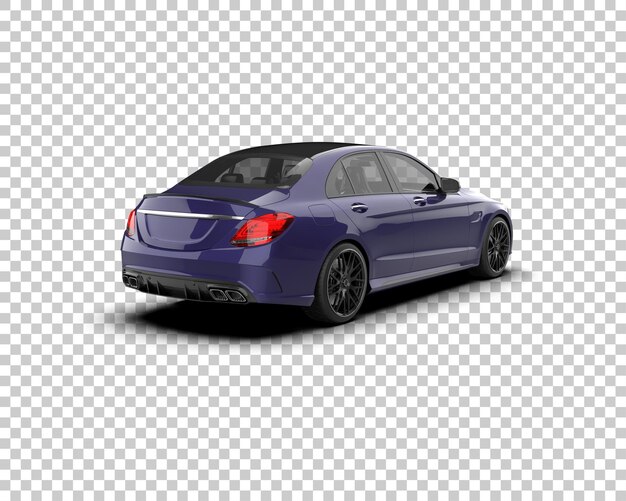 Ilustración de renderización 3D realista de un coche moderno aislado en el fondo