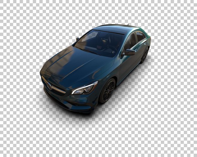 Ilustración de renderización 3D realista de un coche moderno aislado en el fondo