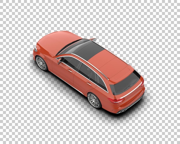 Ilustración de renderización 3D realista de un coche moderno aislado en el fondo