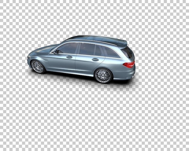 Ilustración de renderización 3D realista de un coche moderno aislado en el fondo