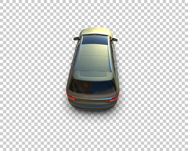 Ilustración de renderización 3D realista de un coche moderno aislado en el fondo