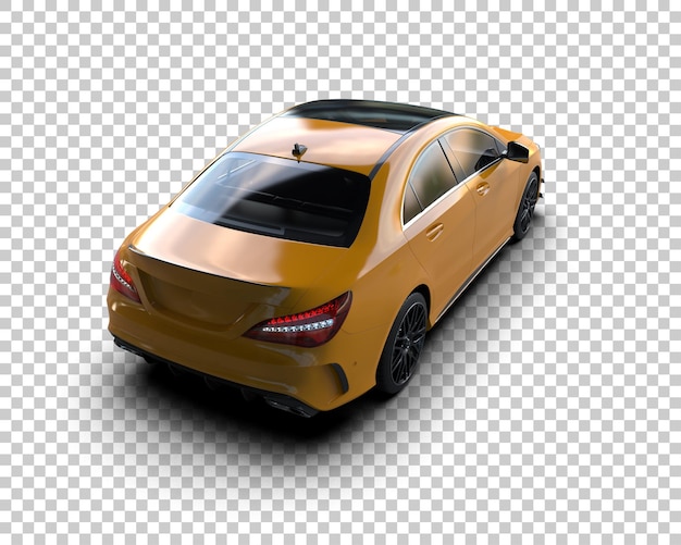 Ilustración de renderización 3D realista de un coche moderno aislado en el fondo