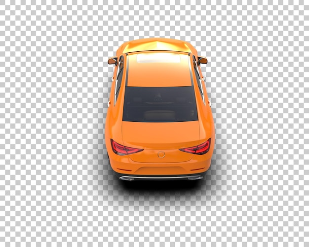 Ilustración de renderización 3D realista de un coche moderno aislado en el fondo