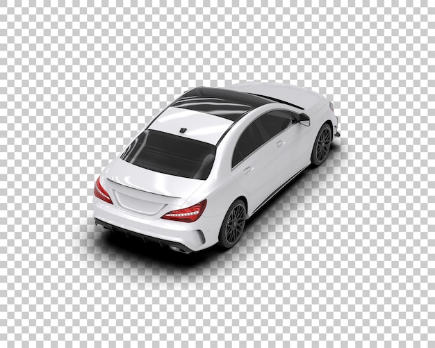 Ilustración de renderización 3D realista de un coche moderno aislado en el fondo