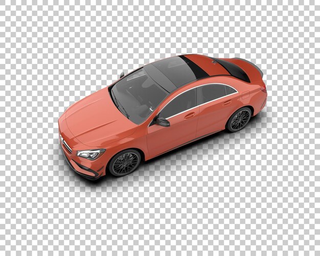 Ilustración de renderización 3D realista de un coche moderno aislado en el fondo