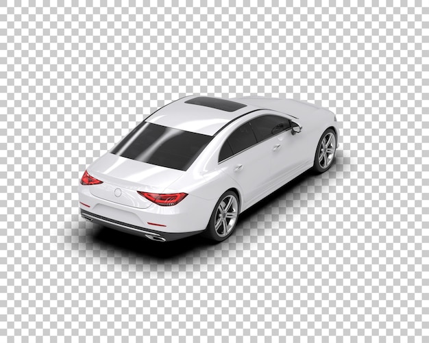Ilustración de renderización 3D realista de un coche moderno aislado en el fondo