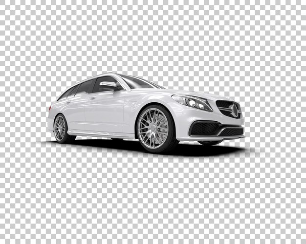 Ilustración de renderización 3D realista de un coche moderno aislado en el fondo