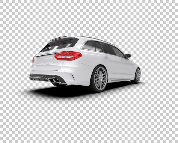 Ilustración de renderización 3D realista de un coche moderno aislado en el fondo