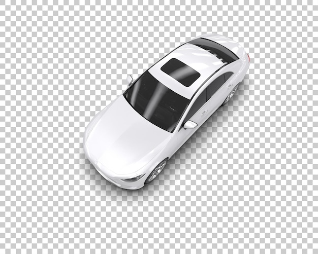 Ilustración de renderización 3D realista de un coche moderno aislado en el fondo