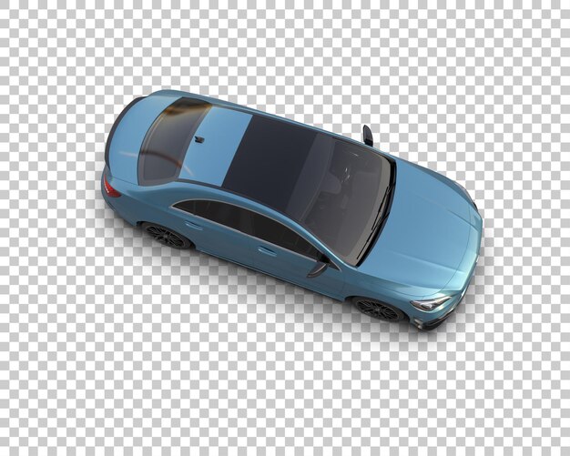 Ilustración de renderización 3D realista de un coche moderno aislado en el fondo