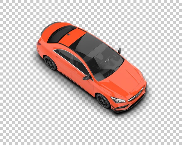 Ilustración de renderización 3D realista de un coche moderno aislado en el fondo