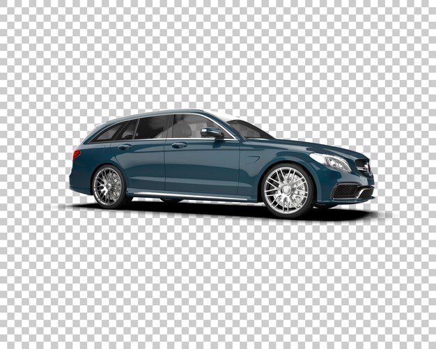 Ilustración de renderización 3D realista de un coche moderno aislado en el fondo