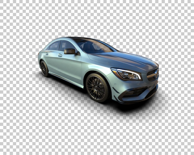 Ilustración de renderización 3D realista de un coche moderno aislado en el fondo