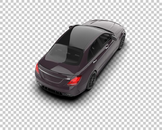 Ilustración de renderización 3D realista de un coche moderno aislado en el fondo