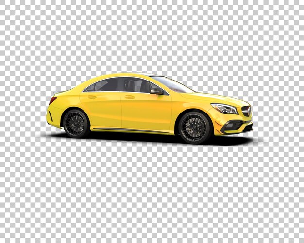 Ilustración de renderización 3D realista de un coche moderno aislado en el fondo