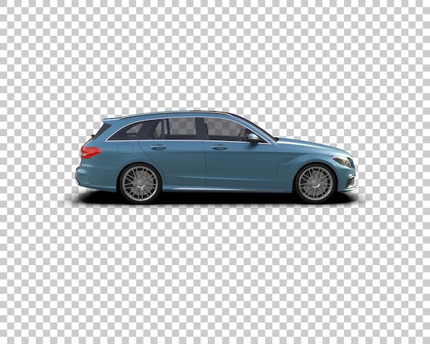 Ilustración de renderización 3D realista de un coche moderno aislado en el fondo