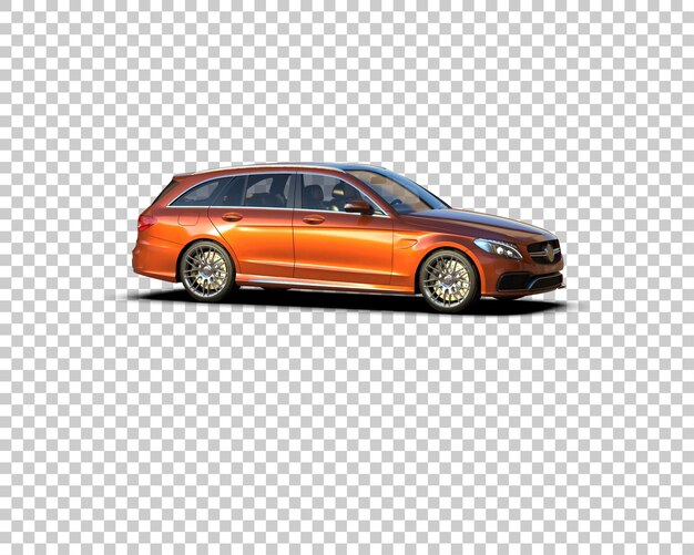 Ilustración de renderización 3D realista de un coche moderno aislado en el fondo