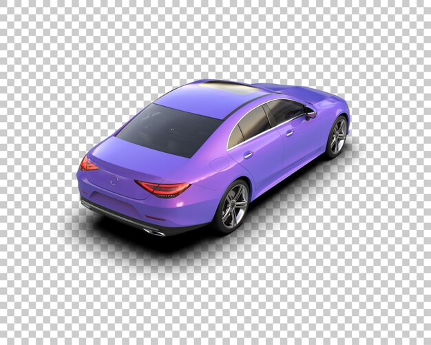 Ilustración de renderización 3D realista de un coche moderno aislado en el fondo