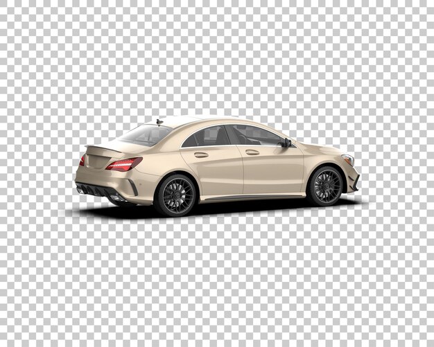 Ilustración de renderización 3D realista de un coche moderno aislado en el fondo