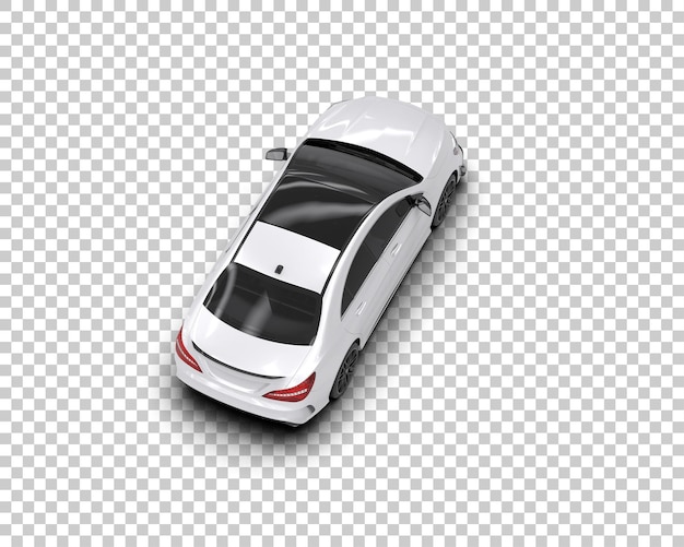 Ilustración de renderización 3D realista de un coche moderno aislado en el fondo