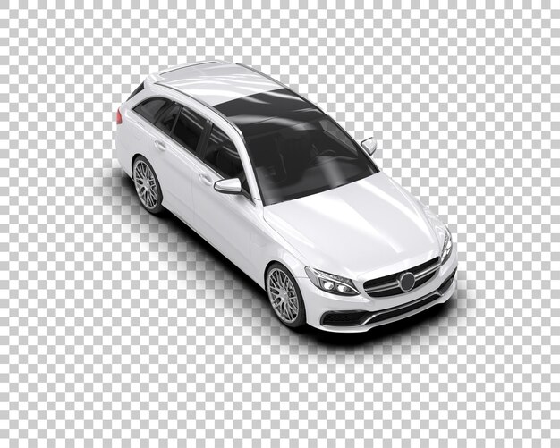 Ilustración de renderización 3D realista de un coche moderno aislado en el fondo