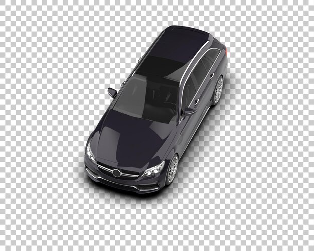 Ilustración de renderización 3D realista de un coche moderno aislado en el fondo