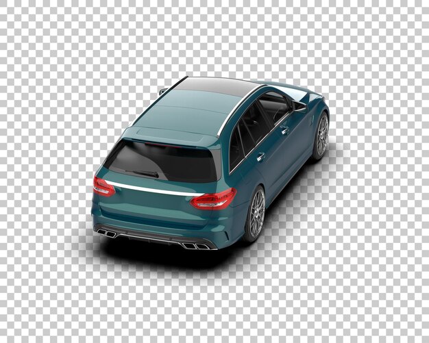Ilustración de renderización 3D realista de un coche moderno aislado en el fondo