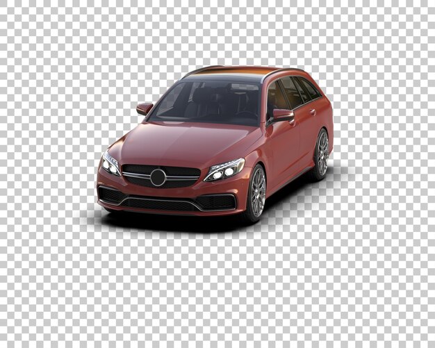 Ilustración de renderización 3D realista de un coche moderno aislado en el fondo