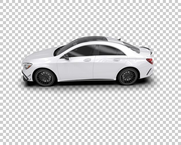 Ilustración de renderización 3D realista de un coche moderno aislado en el fondo