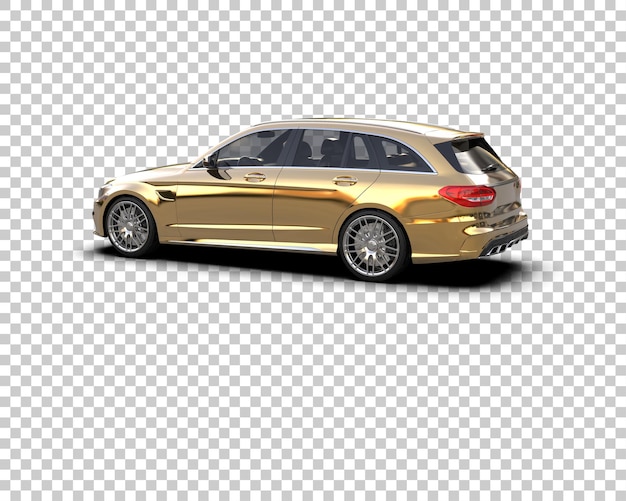 Ilustración de renderización 3D realista de un coche moderno aislado en el fondo