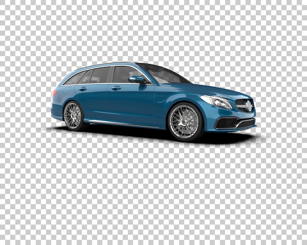 Ilustración de renderización 3D realista de un coche moderno aislado en el fondo